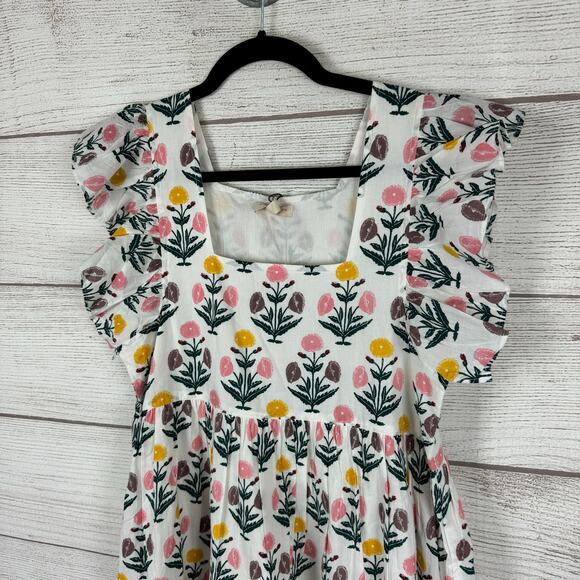 Pink Chicken Women's Elsie Bright Sunburst Dandelion Printed Dress Size XS - Picture 3 of 7